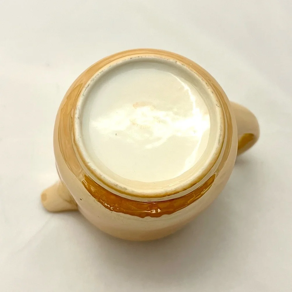 Peach Orange Lusterware Porcelain Creamer, Made in Germany, VTG EUC